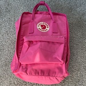 Fjallraven hot pink backpack.